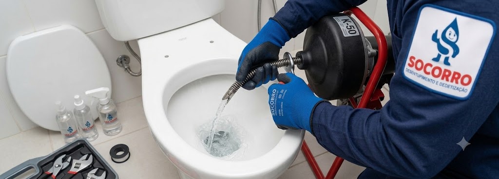 Profissional realizando Desentupidora de Vasos Sanitários em Araquari